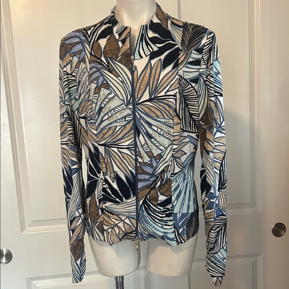 Joseph Ribkoff Multicolor Leaf Print Jacket